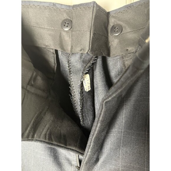 Gant Men’s 2 Piece Navy Blue Windowpane Check Pleated Euro Fit Suit Size In Disc - Picture 16 of 16